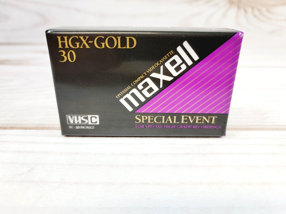 Maxell HGX-Gold TC30 VHS-C Special Event High Grade Videocassette NEW SEALED